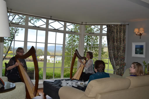 Janine & Susan playing their harps in Ireland