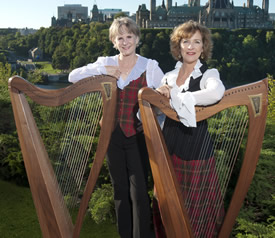 Janine and Susan with their harps