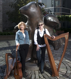 Janine and Susan with their harps