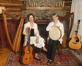 Janine and Susan with their harps